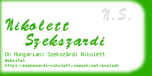 nikolett szekszardi business card