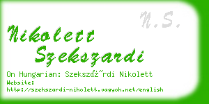 nikolett szekszardi business card